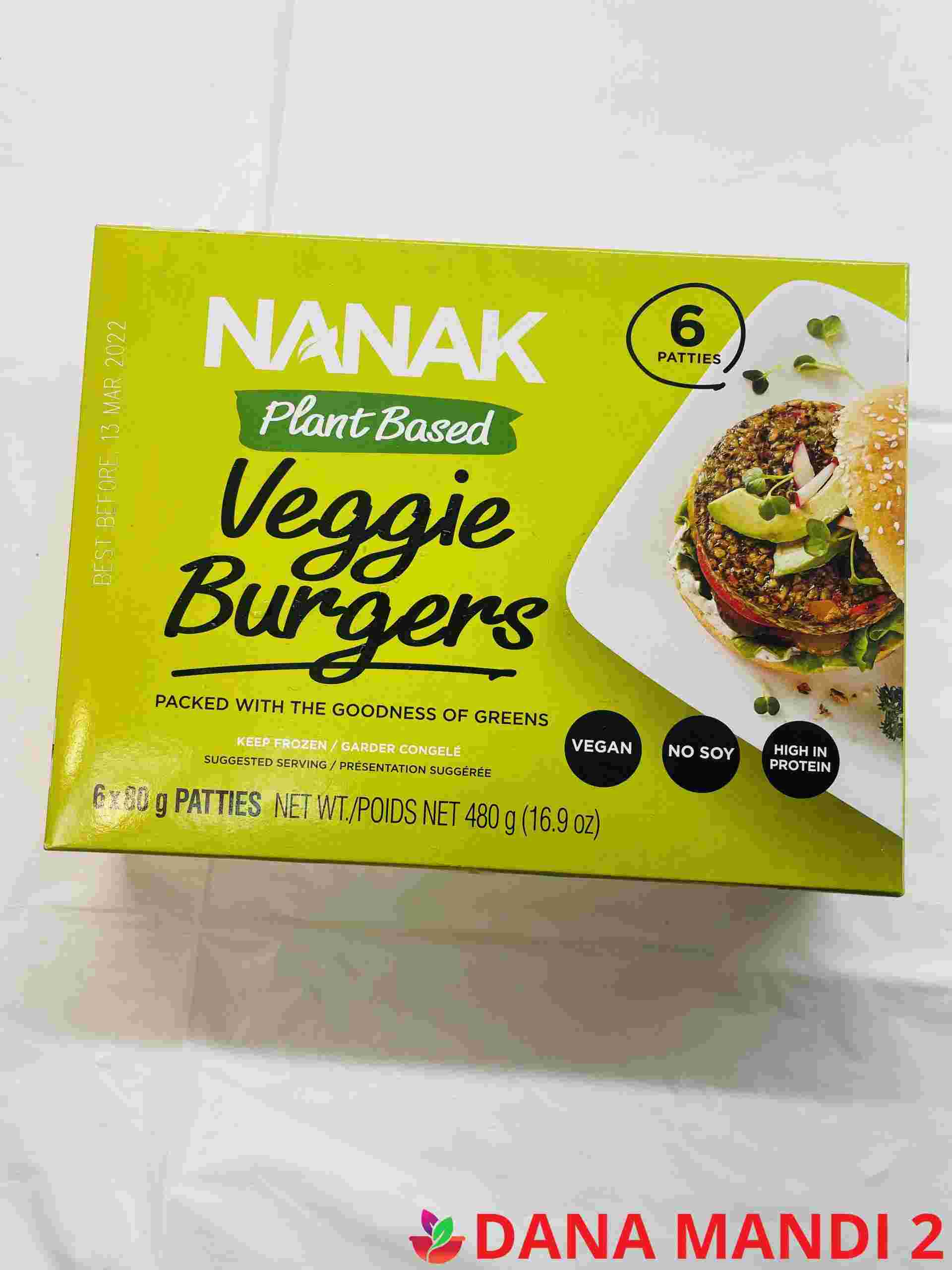 Nanak Plant Based Veggie Burgers 6 Pieces