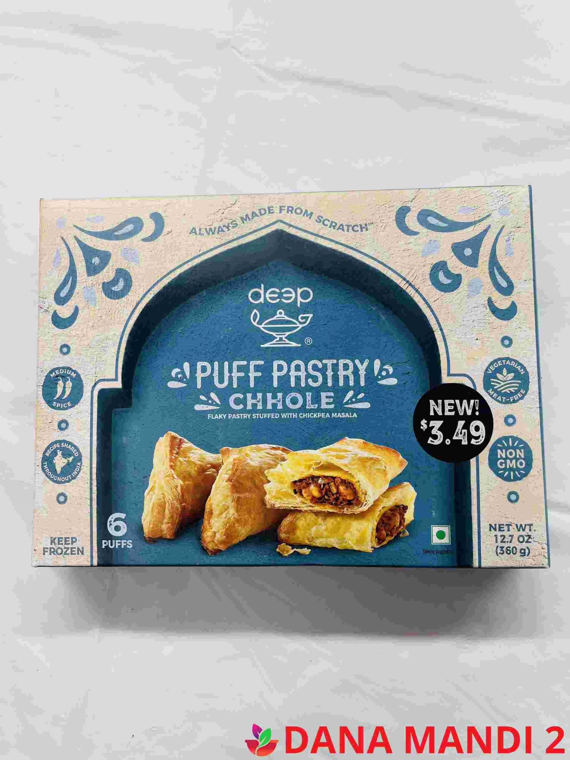 Deep  Puff Pastry Chhole 6 Puffs